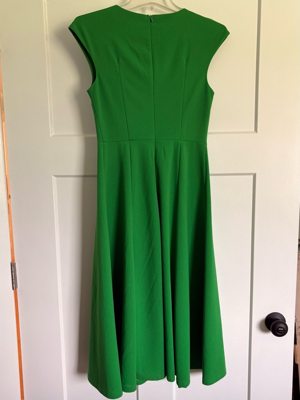 Rebecca Taylor Bright Green Cap-Sleeve Midi Fit-and-Flare Dress - Picture 4 of 5